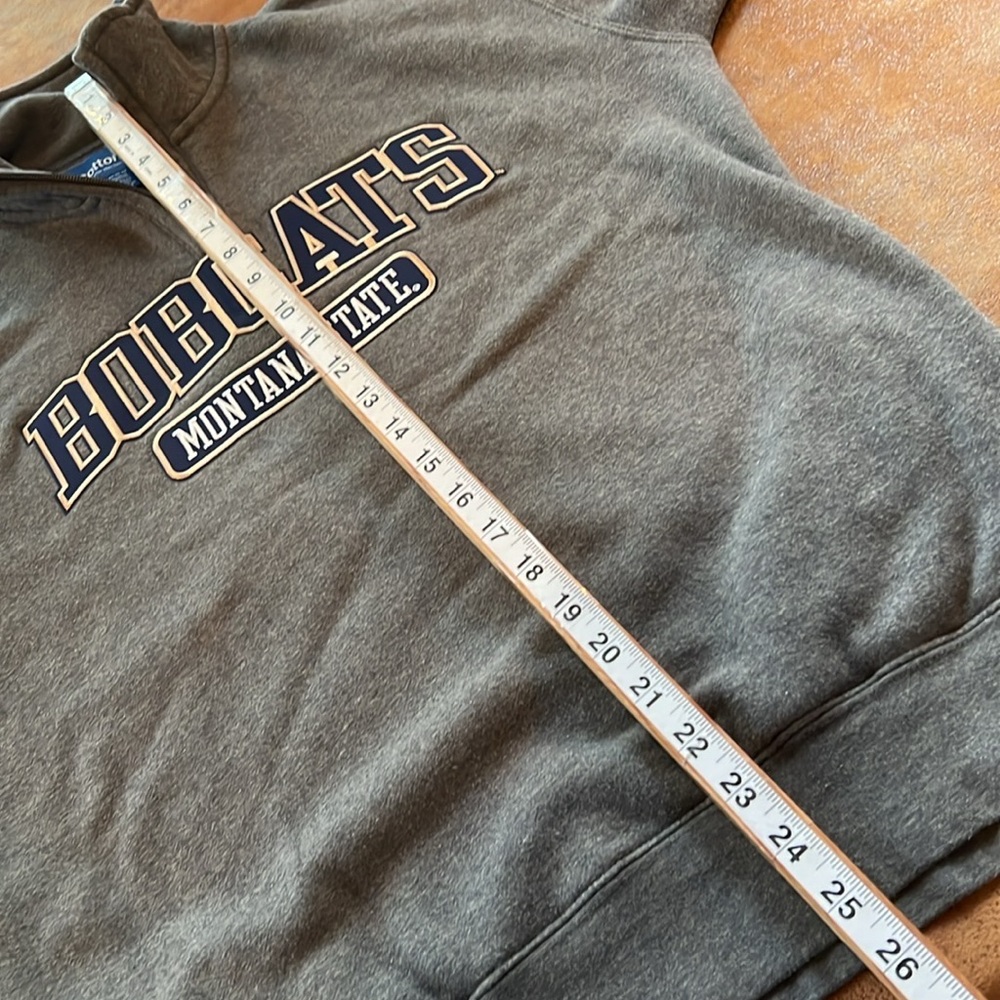 Montana State Bobcats Gear For Sports Charcoal 1/4 Zip-Up Sweatshirt pockets M - Picture 12 of 12